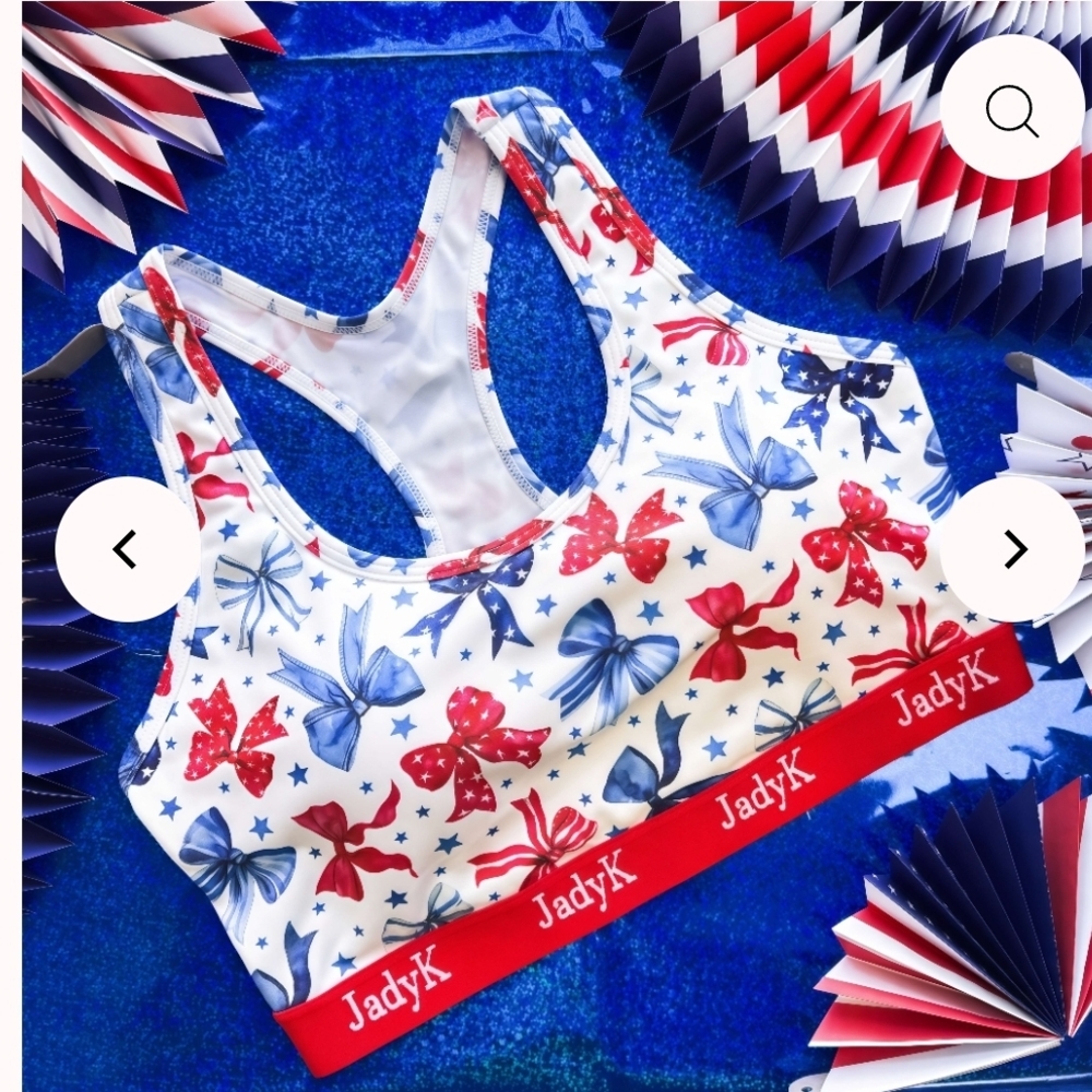 JadyK Bow Print Sports Bra